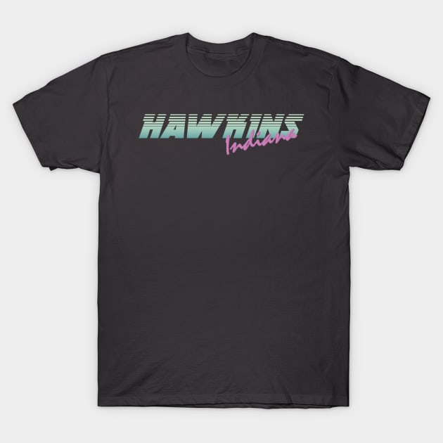Stranger Things - Hawkins Indiana T-Shirt by Dopamine Creative